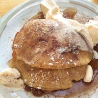 Pancakes with ice cream at Bizou Cafe in Corfu