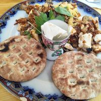 Scrambled tofu at Bizou Cafe in Corfu