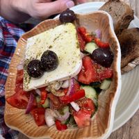 Greek salad  at Bizou Cafe in Corfu