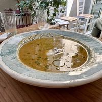 Summer soup 👎👎👎 bread 👎  at Bizou Cafe in Corfu
