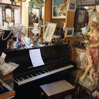 Inside the cafe at Bizou Cafe in Corfu