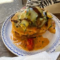 Zucchini savoury pancakes! at Bizou Cafe in Corfu