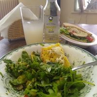 Avocado salad and hummus sandwich😍😍😍 at Bizou Cafe in Corfu