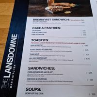 Menu at DUB - The Lansdowne - T1 in Dublin