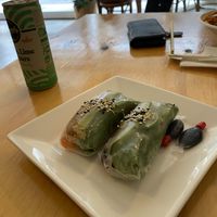 Best rice paper rolls ever! One with tofu and another “pork”  - both super delicious!  at Root Vegetarian in Cairns