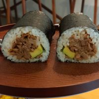Teriyaki chicken sushi roll at Root Vegetarian in Cairns