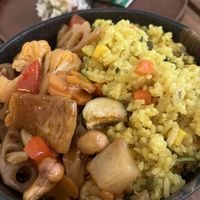 Fried rice and veggies   at Root Vegetarian in Cairns