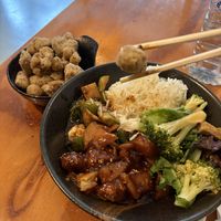 Root Bowl featuring Salt and Pepper Calamari   at Root Vegetarian in Cairns