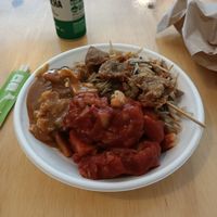 Noodles, sweet and sour fish and tofu curry at Root Vegetarian in Cairns