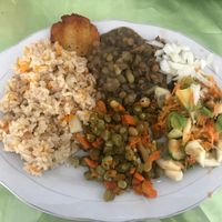 Main plate that came with meal of the day   at Restaurante Vegetariano in Santa Rosa De Cabal