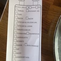 Options for brunch   at Cafe Satchmo in Roskilde