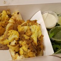 Cauliflower Shwarma and side salad at Mimoni's in Jerusalem