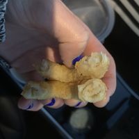 Onion ring interior — we spent a long time trying to figure out if the insides actually had onion(s)... at Bumbling Bee Vegan Junk Food in Boulder