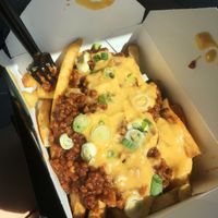 Chili cheese fries at Bumbling Bee Vegan Junk Food in Boulder