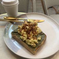 Just Egg Tartine  at Coffee And Plants in Pasadena