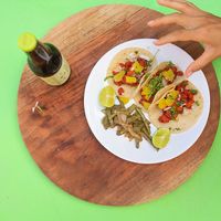 Tacos "pastor" at The Beached Bikini in Akumal