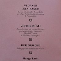 Vegan breakfast menu  at Cafe Bar Viktor in Augsburg