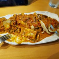 Butternut squash ravioli with coconut Cajun rosé sauce at Paliottis Westside in Maple Ridge