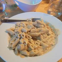 Tofu chicken Alfredo (I had Penne) at Paliottis Westside in Maple Ridge