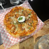 Vegan pierogi pizza  at Paliottis Westside in Maple Ridge
