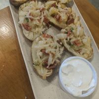 Vegan potato skins at Paliottis Westside in Maple Ridge