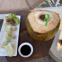 Vegan fresh spring rolls with soya sauce at Bambusa Resort in Phu Quoc