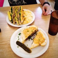 A lentil melt and that culture club! Oo! at Sluggo's North Vegetarian Cafe in Chattanooga