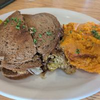 Little Steppenwolf with sweet potato mash at Sluggo's North Vegetarian Cafe in Chattanooga