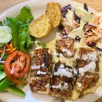 Panhandle tofu plate at Sluggo's North Vegetarian Cafe in Chattanooga