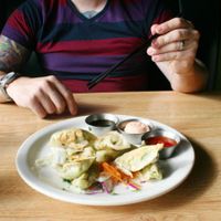 Potstickers! at Sluggo's North Vegetarian Cafe in Chattanooga