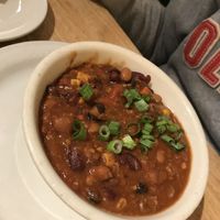 3 bean chili, came with a side of cornbread  at Sluggo's North Vegetarian Cafe in Chattanooga