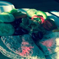 Hummus plate at Sluggo's North Vegetarian Cafe in Chattanooga