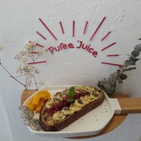 Peanut butter banana sourdough toast at Puree Juice in Penang