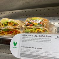 
Falafel avocado and Chipotle flatbread at Pret A Manger in South Mimms