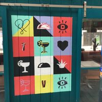 Artwork, helps convey atmosphere of place at TacoVision in New York City