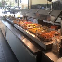 The buffet from the hot end!  at Su Vegan Buffet in West London