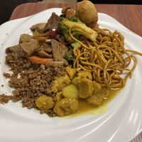 Partners first plate  at Su Vegan Buffet in West London