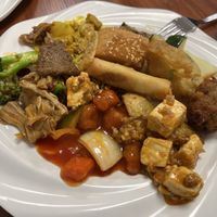 My first plate  at Su Vegan Buffet in West London