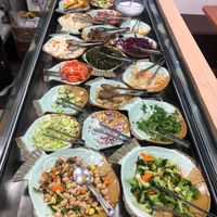 The salad and cold dish buffet. at Su Vegan Buffet in West London
