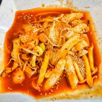 Tteokbokki spicy Korean rice cake at Vege Art 艺素 in Johor Bahru
