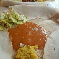 There was more of the sauce in a bowl next to me.  at Zara 2001 in Geneva