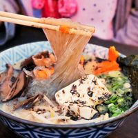 Vegan miso ramen - with wheat noodles swapped for gluten free sweet potato noodles at Hai Hai in Brisbane