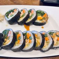 Veggie sushi roll with ponzu sauce  #Veganuary at Wasabi Sushi Bar & Asian Bistro in Tyler
