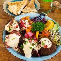 Delicious falafel and hummus! at Falla in Lublin