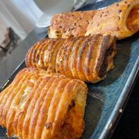 Tuna, veggies and meat pastries. at Ca.fé Coffee House in Lisbon