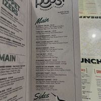 Menu  at ROOST in York