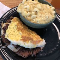 Vegan Cheeseburger Omlette w/ Mac at The Water Tree Cafe in Myrtle Beach