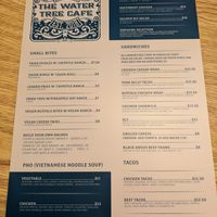 Menu Side #2 at The Water Tree Cafe in Myrtle Beach