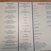 Drink Menu Side #1 at The Water Tree Cafe in Myrtle Beach