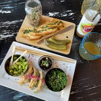 Starters: vegan paté and Japanse platter  at Vegane Glorie in The Hague